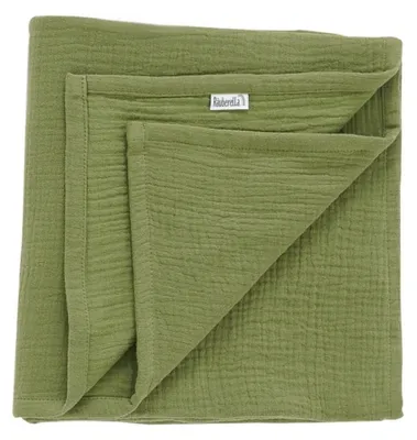 Produktbild von Räuberella Musselin Babydecke 120x120 cm aus Baumwolle Olivgrün