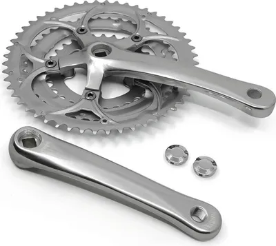 Produktbild von Tretkurbel 3-Fach 30 / 42 / 52 Zahn Racing Crank Alu Kurbelgarnitur Silber