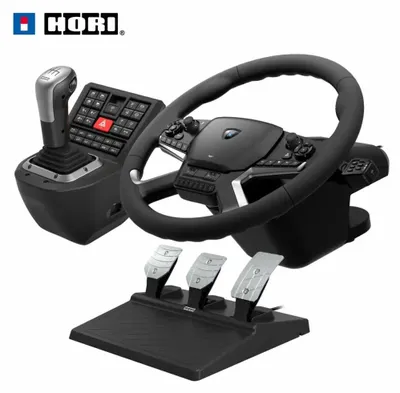 Immagine prodotto di Steering wheel with gearbox and pedals - HORI - PC - Includes Truck Simulator 2 and American Truck Simulator