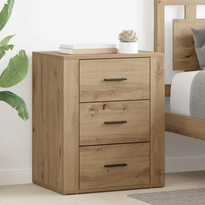 Image de vidaXL Table de chevet en chêne Artisan 35 x 50 x 60 cm, bois d'ingénierie