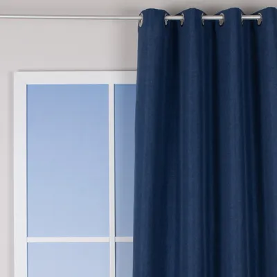 Produktbild von Ösenvorhang Brilliant Leinenoptik einfarbig blau 140x245cm