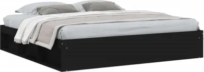 Obrázek produktu pro Rám postele černý 200 x 200 cm