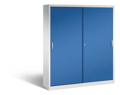 Produktbild von CP C 2000 Acurado Schiebetürenschrank lichtgrau, enzianblau 8 Fachböden 160,0 x 40,0 x 195,0 cm
