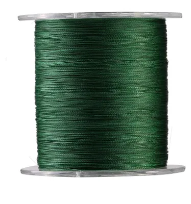 Imagen del producto de Cuerda de pesca trenzada de 4 hebras, 300 metros, color verde, multifilamento, para pesca en agua dulce
