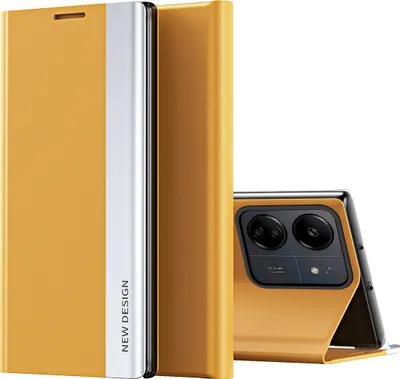 Produktbild von Hülle für Xiaomi Redmi 13C /Poco C65 Leder PolyurethanKlapphülle Schutzhülle mit Standfunktion Gelb
