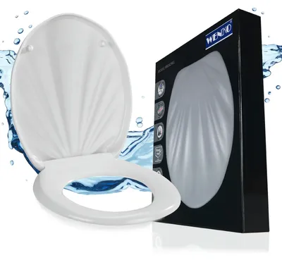 Image de WENKO Premium SIÈGE WC MUSCHEL Toilettes lunettes Couvercle WC Automatique Salle de bain