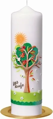 Produktbild von Taufkerze 25 x 7 cm mit Namensverzierung und Geschenkkarton, Nr. K59