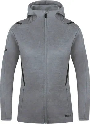 Produktbild von Jako Challenge Freizeitjacke Mit Kapuze Damen - Steingrau Meliert / Schwarz