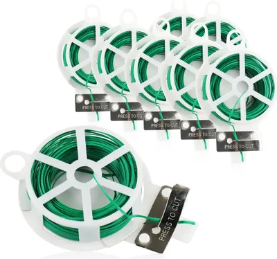 Produktbild von com-four® 160 Meter Bindedraht - Gartendraht in grün - kunststoffummantelter Draht mit Abschneidevorrichtung für Garten- und Haushalt
