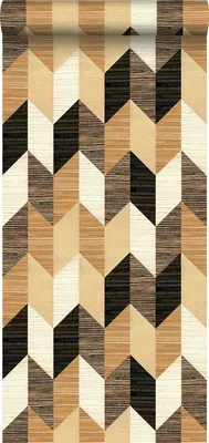Zdjęcie produktu dla Origin Wallcoverings Tapeta XXL tkanina z trawy w graficznym motywie 3D czarnym,beżowymIkremowym 50 x 900 cm