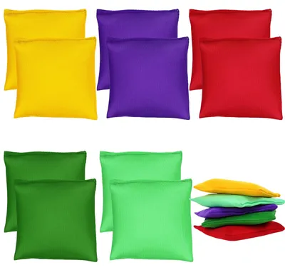 Wurfsäckchen 10er-Set, 10 x 10 cm, 82 g, bunt, für Cornhole und Wurfspiele