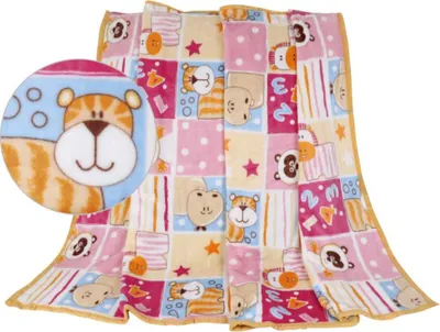 Obrázek produktu pro Dětská deka ELLA - 100x155 cm - Růžová,Modrá,Žlutá