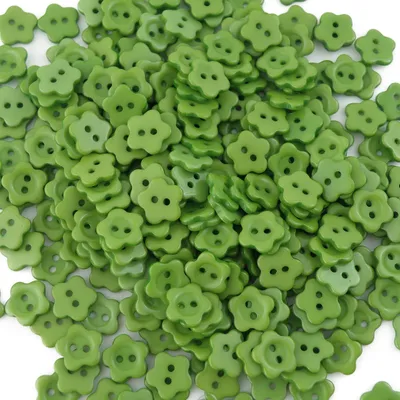 Produktbild von 300 Kinderknöpfe Blume, 12 mm, grün