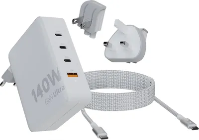 Produktbild von Xtorm 140W GaN Ultra Travel Charger + USB-C PD Cable, Drinnen, AC, 2 m, Weiß