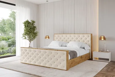 Produktbild von ALTDECOR Polsterbett mit Bettkasten - ENZO3-Z - 160x200 Beige- Bett mit Matratze H3/H4, Kopfteil und Fußteil, Boxbett, Doppelbett mit Stauraum