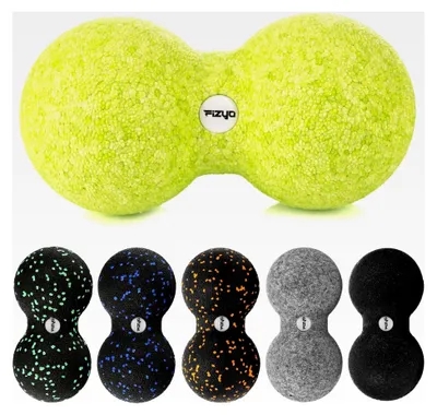 Produktbild von Duoball 16x8 cm - Faszienball für Rücken, Nacken und Triggerpunkt-Therapie, EPP Massageball für Wirbelsäule, Physiotherapie und Schmerzlinderung, Doppelball für Tiefengewebsmassage - Limette
