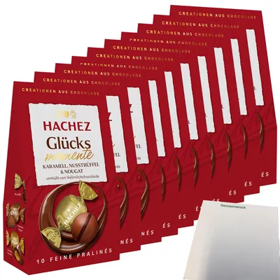 Produktbild von Hachez Schokolade Glücksmomente Mix VPE (10x112g Packung) + usy Block
