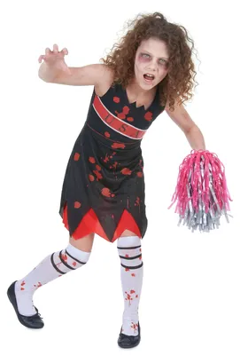 Immagine prodotto di Costume da cheerleader zombie per bambini nero-rosso - 122/134 (7-9 anni)