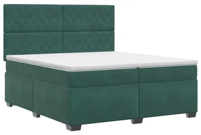 Obrázok produktu pre Skriňová posteľ s matracom tmavozelená 200 x 200 cm zamatová