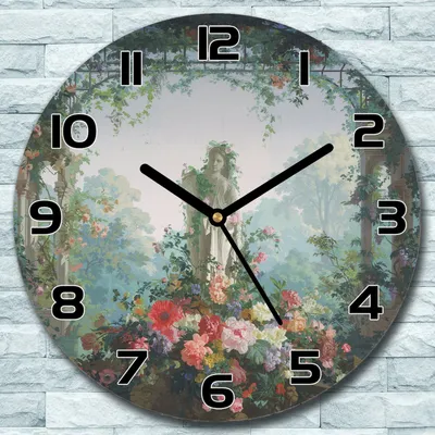 Produktbild von Wanduhr aus Glas Rund fi 30 Garten Kunst Malerei Quarz Deko Schlafzimmer Büro