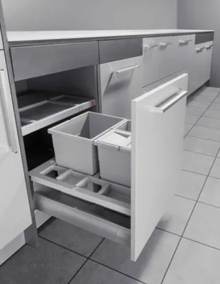 Zdjęcie produktu dla Kosz na śmieci Hailo 3620611 Separato-K 600 wkład 2x 8,5 + 18L jasnoszary