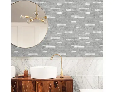 Obrázek produktu pro Samolepicí panel WallTiles Premium metal&Stone Tiles metalický/šedý/stříbrný 30,4 x 30,4 cm