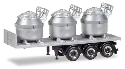 Produktbild von Herpa SZ Auflieger mit 3 Aluminiumtiegeln 076838