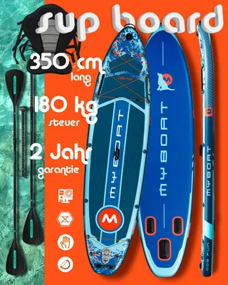 Produktbild von Komplettset Kajak Touring SUP Board Set mit 7cm hohem stabilem Sitz, zweite 4-teiligem Paddel, MyBoat — Dog Fun 1, 2 Personen Paddling Kayak Kanu Boot