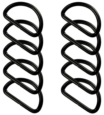 Produktbild von 10 stabile Halbringe D-Ringe Metallring Halbrund Ring Größen- /Farbwahl, Farbe:schwarz matt, Größe:32 (25) x 21 x 3 mm