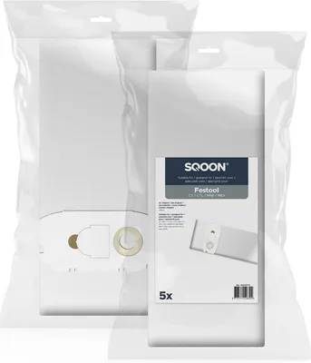 Produktbild von SQOON Staubsaugerbeutel passend für Festool CT / CTL / MINI / MIDI (bis 2019) – Ersatz für 498411 – 5 Stück