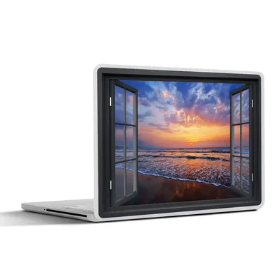 Produktbild von MuchoWow® Laptop Aufkleber Sticker Cover Aussicht - Meer - Strand 32.5x23.5 cm - Sticker für Laptop - Selbstklebend