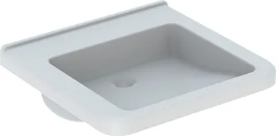 Produktbild von Geberit Waschtisch Square RENOVA COMFORT barrierefrei, ohne Hahnloch, ohne Überlauf 600 x 550 mm weiß