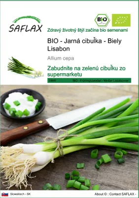 Obrázok produktu pre SAFLAX - BIO - Jarná cibuľka - Biely Lisabon - Allium cepa - 150 Semená