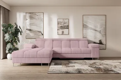 Produktbild von ALTDECOR Ecksofa mit Schlaffunktion und Bettkasten - COMA L - 271x203x79 - Grau Corner Sofa Eckcouch Couch L-Form, links/rechts angeordnet, Schlafcouch Ausziehbar Wohnlandschaft