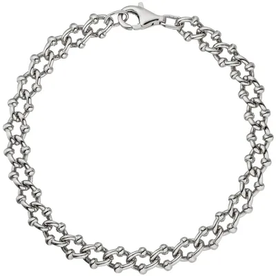 Produktbild von 7,3mm Armband Krebskette aus 925 Silber rhodiniert Armschmuck, 21cm