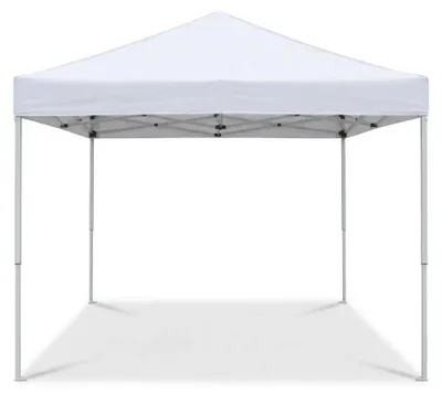 Produktbild von 3x3 m Faltpavillon - Pop up Partyzelt - Stahlgestell mit Kreuzverstrebung - Dachfenster - Ohne Seitenwände - Polyesterplane - Weiß