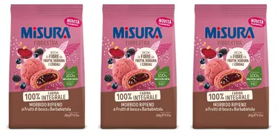 Produktbild von 3x Misura Fibrextra Frollini Ripieni Vollkornkekse gefüllt mit Beeren und Rote Beete 260g