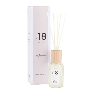 Image de Diffuseur Premium 100 ml N°18 Lino Puro, My Senso, parfum d'ambiance, avec 5 bâtonnets en fibre, bâtonnets parfumés