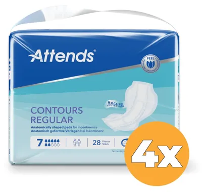 Productafbeelding van 4x Attends Inlegger Contours 7 (28 stuks)