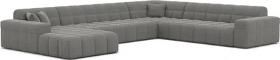 Produktbild von Strukturstoff U-Form XXL Wohnlandschaft Nivara Grau Links