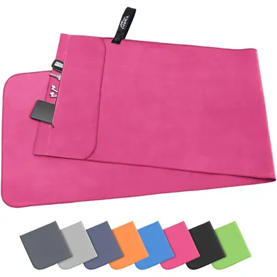 Produktbild von Pameil Fitness Handtuch |120x50cm| Kompakt & Schnelltrocknend mikrofaser Handtuch, Sporthandtuch, Reisehandtuch, Strandhandtuch mit Reißverschluss Tasche