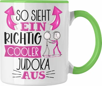 Produktbild von Trendation - Judoka Tasse Geschenk So Sieht Ein Richtig Cooler Judoka Aus Geschenkidee Spruch Lustig Becher (Grün)