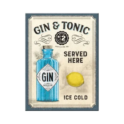 Image de Nostalgic-Art - Aimant 6 x 8 cm - Gin & Tonic Served Here