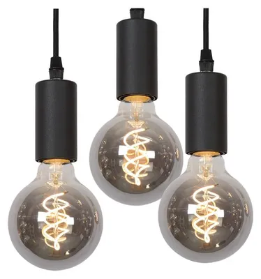 Productafbeelding van Atmooz Sapa hanglamp – E27 – Industrieel design – Kroonluchter – Geschikt voor woonkamer/slaapkamer/eetkamer – Plafondlamp – Zwart – Hoogte 80 cm – Metaal
