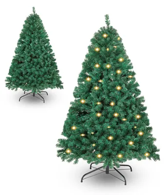 Obrázek produktu pro Vánoční stromek ISOISL, výška 120 cm, s LED osvětlením, 150 teplých bílých LED diod, 340 špiček, umělá jedle s kovovým podstavcem