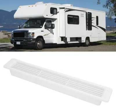 Immagine prodotto di Coperchio di scarico per camper, griglia laterale esterna bianca per camper, ventilazione a rete per rimorchi di barche e yacht