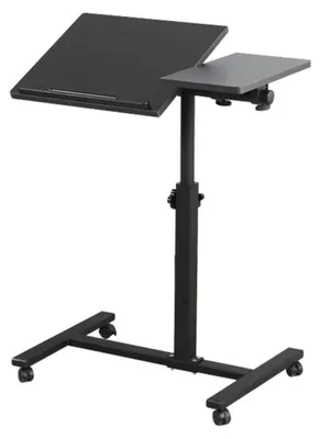Immagine prodotto di Scrivania regolabile in altezza per computer, con rotelle, dimensioni 60 x 34,5 x 58-90 cm, colore nero