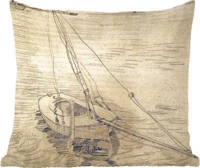 Produktbild von MuchoWow® Zierkissen Sofakissen Wohnzimmer Dekokissen 45x45 cm Segelboot auf der Seine bei Asnières - Vincent van Gogh - Schlafpolster - Polster für das Sofa