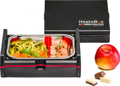 Produktbild von Beheizbare Lunch Box HB 100 HeatsBox®, 2 integrierte Flächenheizungen, manuell oder per App steuerbar, Zeitvorwahl, Edelstahl Schale, Deckel mit Dichtung