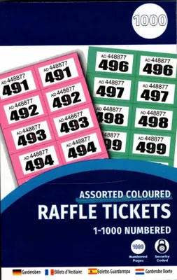Productafbeelding van Tombola loterij tickets genummerd 1-1000